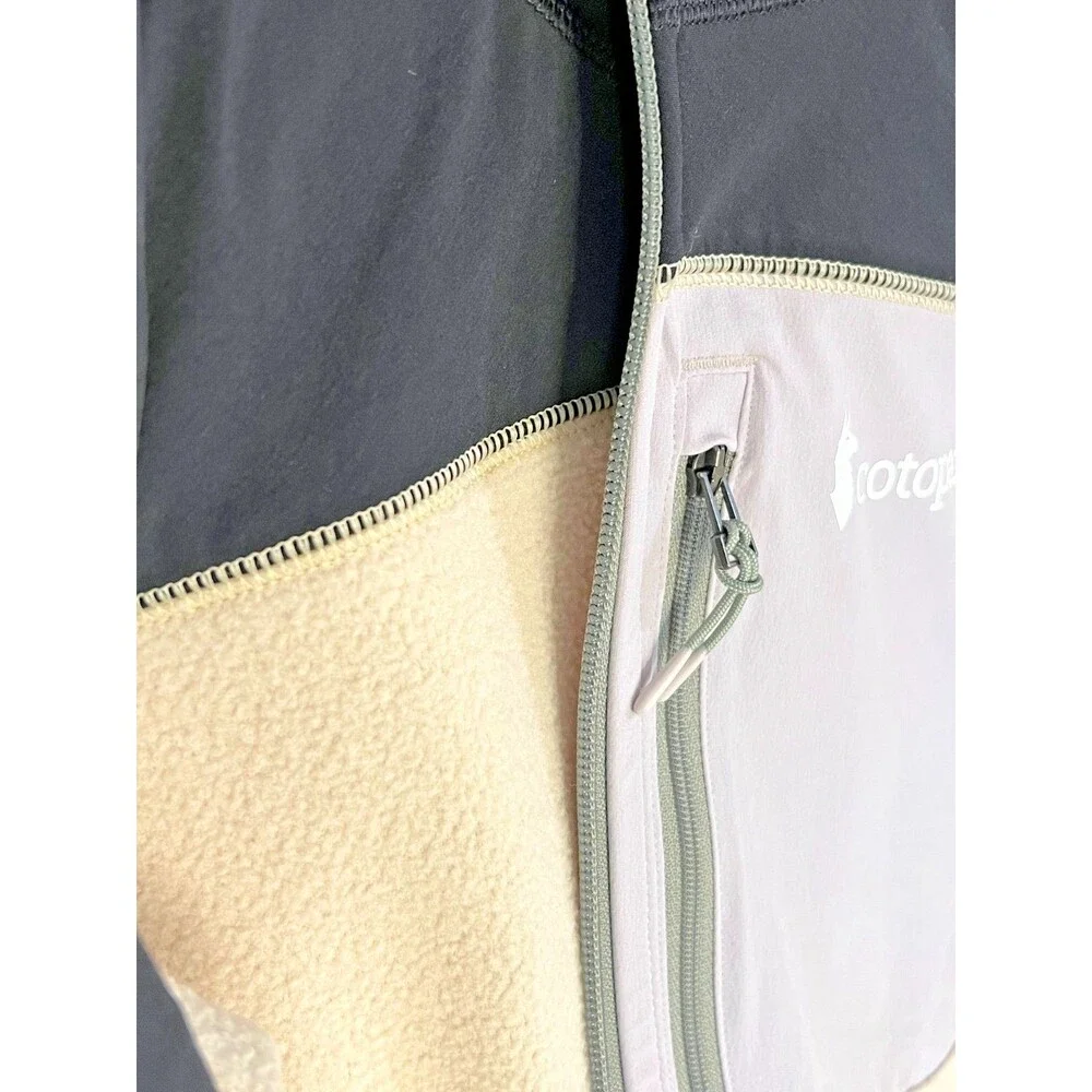 NWT COTOPAXI Women's S Abrazo Hooded Fleece Jacket Full Zip Cream Purple Black - Picture 6 of 11